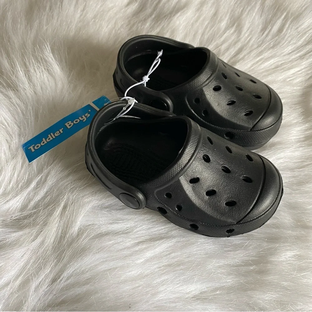 Black Kids Clogs Toddlers Size‎ 5/6 Slip On Shoes New